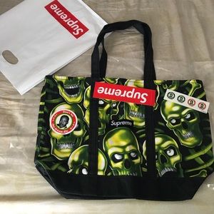 Supreme skull tote bag